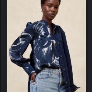 Banana Republic Crepe Volume-Sleeve Blouse with Matching Trousers